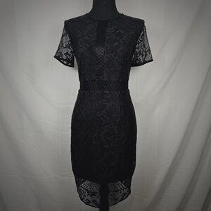 Bailey 44 Black Lace Blocked Sheath Dress.